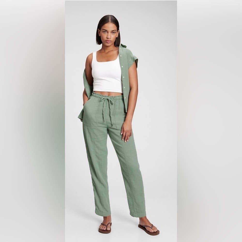 GAP Crinkle Gauze High Rise Pull-On Pants NWT